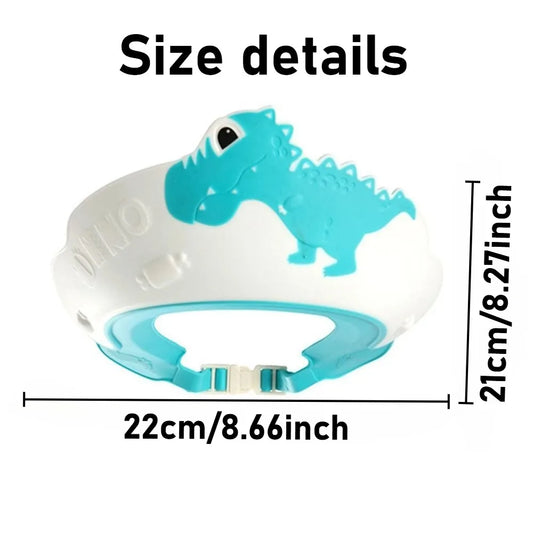 Baby Shower Cap Shield Shower Cap for Kids Visor Hat for Eye Ear Protection for Children Cute Dinosaur for Washing Hair Bathing