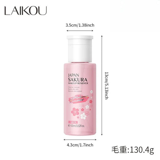 Japanese Sakura Infused Makeup Remover 100ml Deep Cleansing Water Cherry Blossom Extract Pore Refiner Soothing Moisturizing
