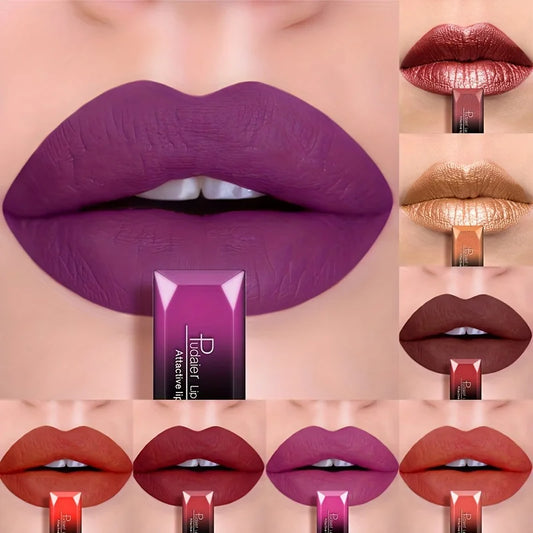 Waterproof Velvet Matte Liquid Lipstick 17 Shades Long Lasting Non Stick Cup Smudgeproof Lip Color for Women