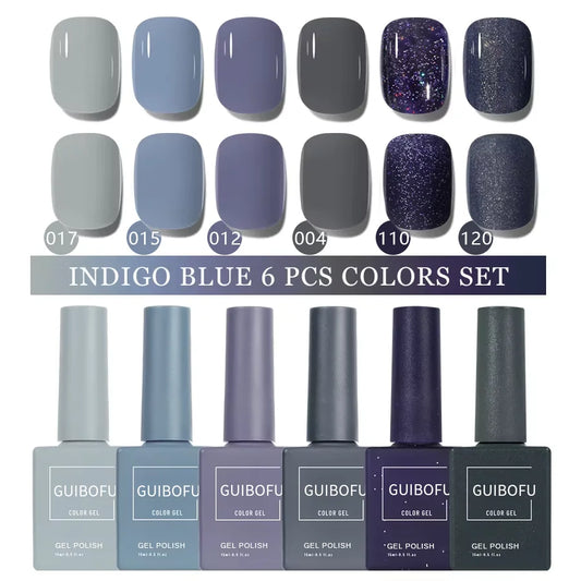 6pcs 15ml Gel Nail Polish Set Semi Permanent Soak Off Uv Varnish Nail Art For Manicure Nail Design One Color One Bottle