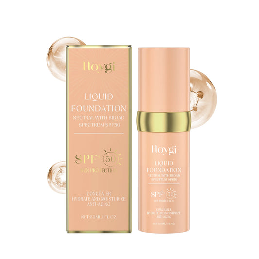 Liquid Face Foundation Spf 50 Temperature Change High Coverage Makeup Base Waterproof Hydrating Foundation Cosmetics Makeup
