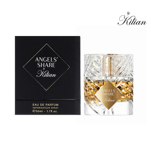 Kilian Angels' Share Eau de Parfum (100ml / 3.4 oz) â A gourmand woody fragrance featuring notes of cinnamon, apple, and cognac with 12-hour longevity; an ideal gift for a sophisticated woman for dates or evening events.