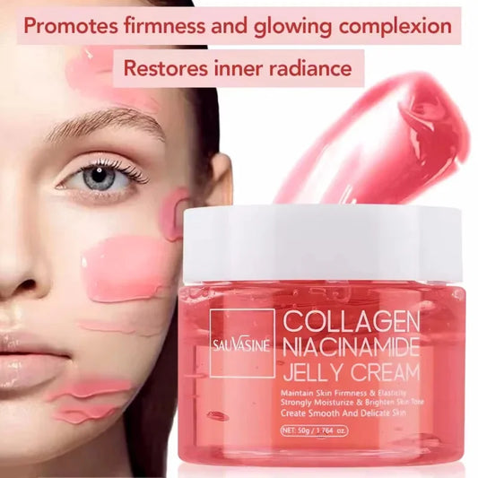 50g Collagen Niacinamide Jelly Cream Deep Moisturizing Pore Shrinking Brightening Niacinamide Gel Lifting Firming Face Skin Car