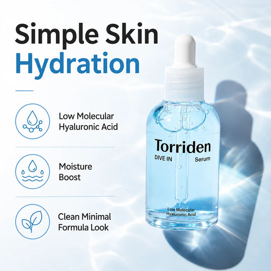 Torriden DIVEâIN LowâMolecular Hyaluronic Acid Serum 50ml,Lightweight,LongâLasting Moisture,Korean Skincare for Hydrating Makeup