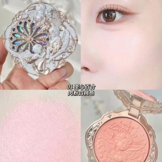 Flower Knows Little Angel Collection Cream Blush For Cheeks Natural Color,Hydrating Matte&Powder Finish,Vegan & Cruelty-Free