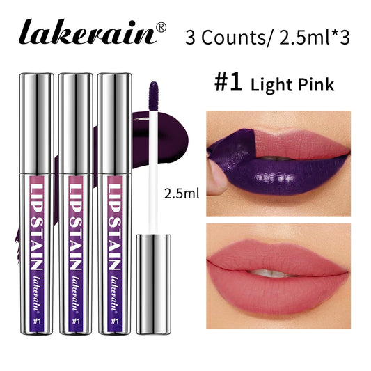 3pcs/set Peel Off Lip Stain Set Long-Lasting Waterproof Lip Tint Transfer Proof Non-stick Cup Natural Lip Stain Female Makeup