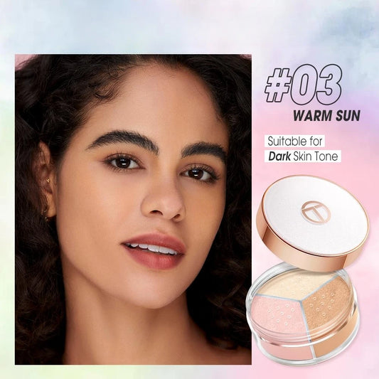 O.TWO.O 3 Color Loose Powder Hides Oil Pores Face Powder Blend Naturally Setting Powder Fix Lock Makeup Matte Finishing Powder