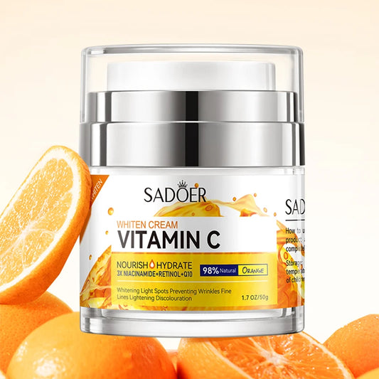 SADOER Vitamin C Anti Wrinkles Face Cream Firming Moisturizing Brightening Facial Day Creams Beauty Skin Care
