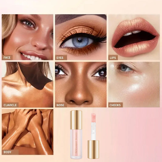 Liquid Highlighter, Moisturizing Liquid Illuminator for Face & Body, High Glossy Finish, Natural Glow Liquid Luminizer