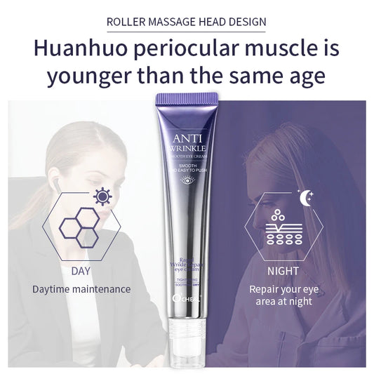 O'CHEAL 2Pcs Rollerball Massager Moisturizing Eye Cream Anti Dark Circle Firming Eye Cream Serum Hyaluronic Acid Eye Skin Care
