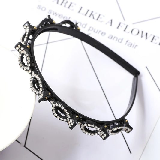 Hairbands Pearl Hair Hoop Double Layer Bands Clip Fashion Plastic Braided Headband New Knitting Womens Headwear Hair Accessories