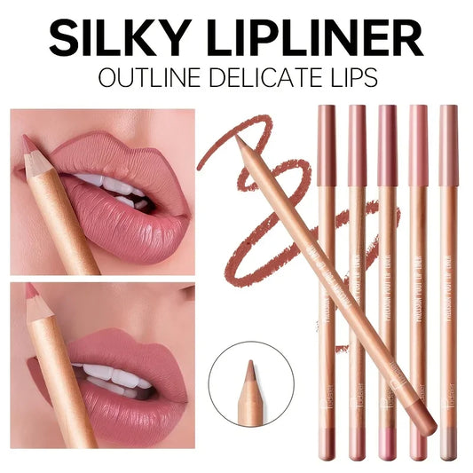 Nude Matte Lip Liner, Waterproof Long Lasting High Pigment Lip Pencil, Smooth Precise Lip Makeup Gift for Women