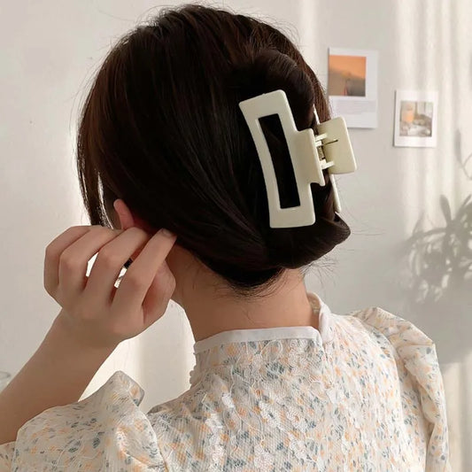 Solid Vintage Matte Geometric Hair Claws For Women Thick Hair Strong Hold Sweet Hair Clips Hairpins Fashion Hair Accessories
