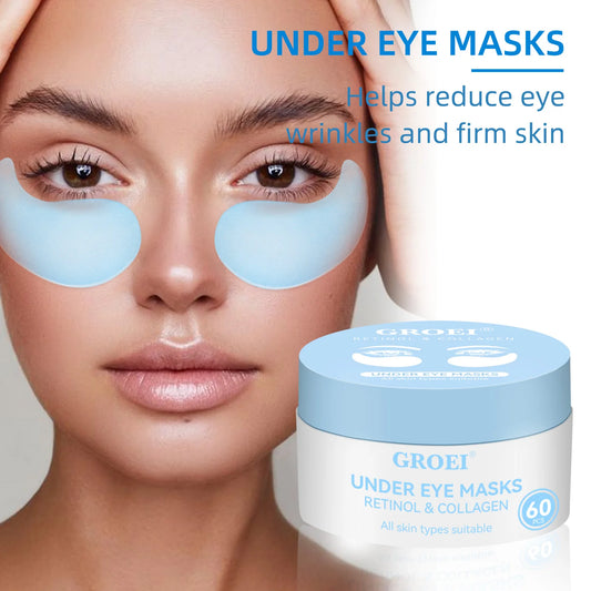 60pcs Retinol Collagen Eye Mask Anti Dark Circles Directed Against Eye Bags Moisturizing Lifting Firming Eye Patches Skin Care