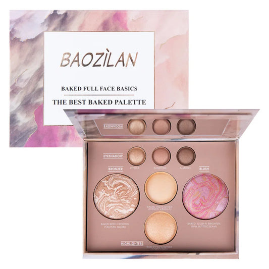 Multi-functional portable makeup palette, 7-color eyeshadow, contour, blush, highlighter all in one palette, easy to apply