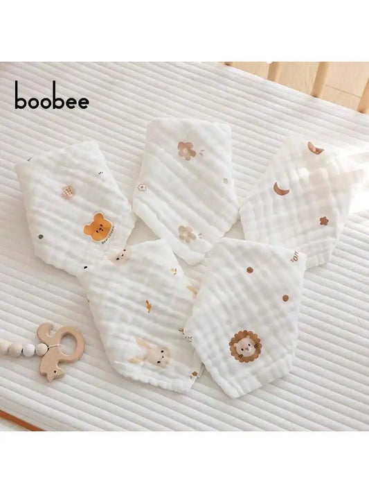 5Pcs Baby Saliva Towels, Ultra-Soft and Comfortable Small Square Towels for Newborns, Baby-Specific Face Towels - Multi-Purpose, Skin-Friendly and Gentle - Highly Absorbent, Washable and Color-Fast. the Perfect Gift for Babie