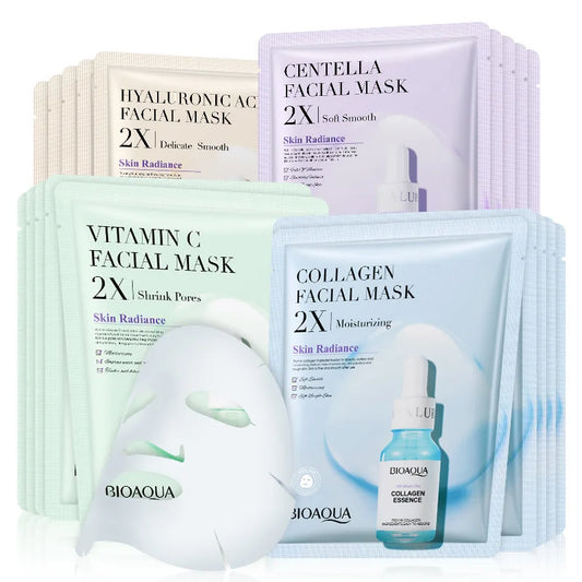 20pcs/5pcs Centella Collagen Face Mask VC Moisturizing Refreshing Sheet Masks Hyaluronic Acid Facial Mask Skin Care Products