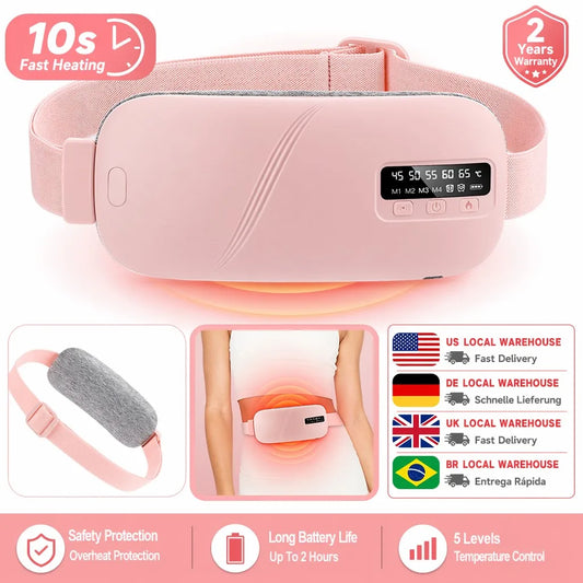 Local Stock Women Menstrual Heating Pads Effective Hot Compress Period Relief Belt Rechargeable Heated Waist Massager Gifts