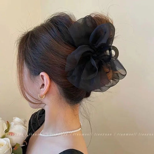Elegant Mesh Bow Grip Clip for Girls Ponytail Braid Hair Claw Clip Stylish Hair Accessory Gift for Ladies заĐșĐŸĐ»Đșа Đ·Đ°Đ¶ĐžĐŒ