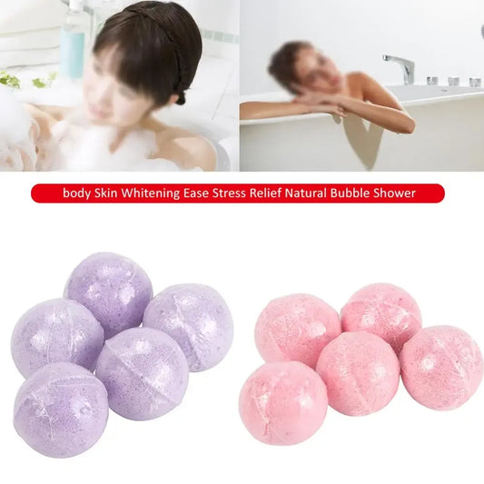 5pcs ose/Green tea/Lavender/Lemon/Milk Bath Salt Ball body Skin Whitening Ease Stress Relief Natural Bubble Shower Bombs Ball