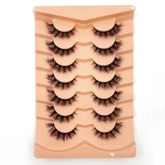 New 7 pairs of thick, 3D simulation mink fur fake eyelashesshort, dramatic fake eyelashes wholesale full line fake eyelash make