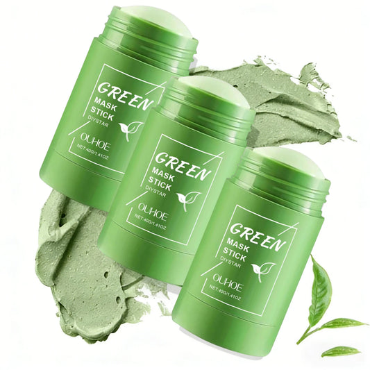 1~5PCS Green Tea Clay Stick For Face Green Mask Stick Smear Acne Shrink Blackhead Green Tea Extract Facial Mask Pore Cleansing