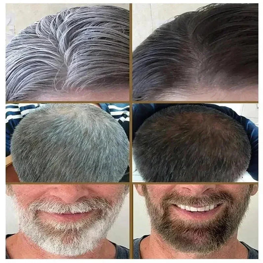 Natural Herbal Hair Dye Shampoo 3 in 1 Hair Color Shampoo Non-irritating Lasting Repair Nourish Gray White Hair Care Women Men