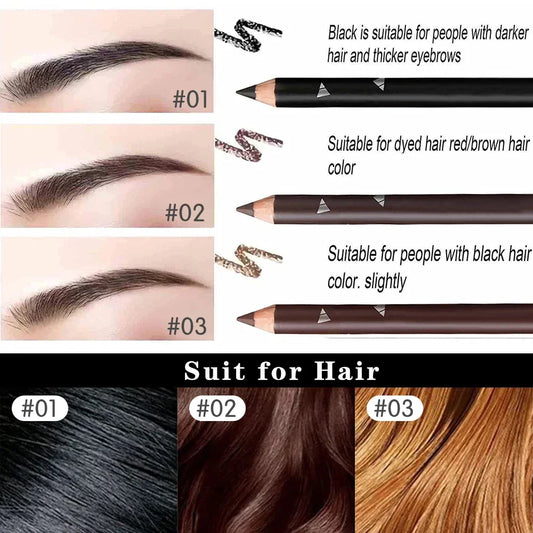 6/12Pcs Eye Brow Pencil Waterproof Professional Women Eye Makeup Pen Easy Color Natural Black Cosmetic Beauty Eyebrow Tool