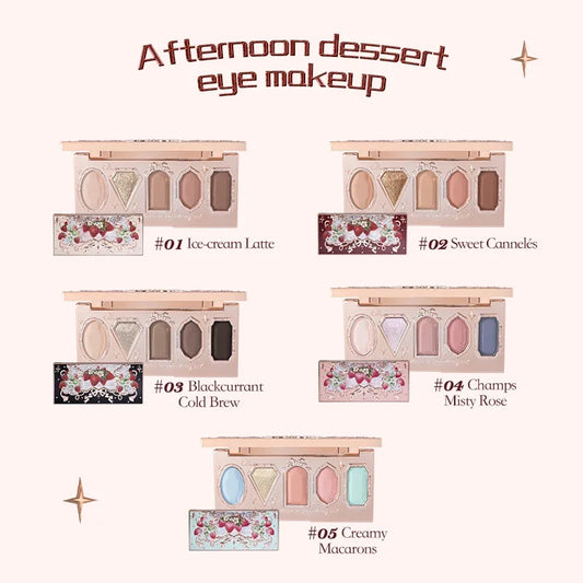 Flower Knows Strawberry Rococo Series Makeup Set Glitter Matte Eyeshadow Palette Blusher Power Velvet Lipstick Kit Perfume Set