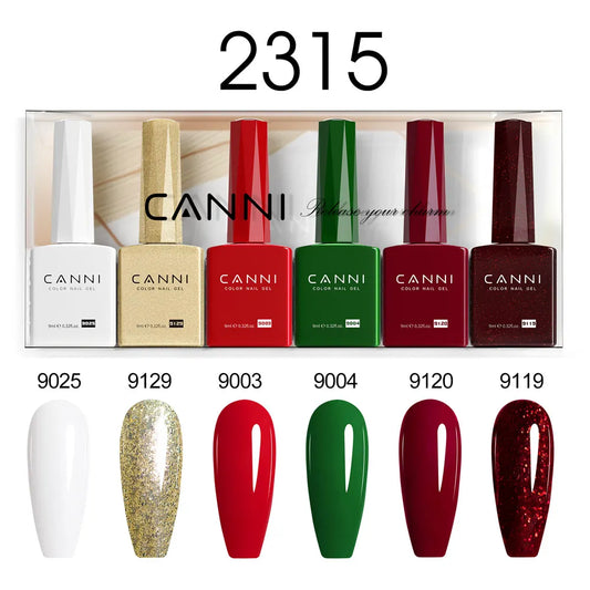 HEMA FREE CANNI Color Nail Gel Polish Kit Pink Blue Collection Semi Permanent Nail Manicure Soak Off UV LED Gel Set 6pcs*9ml