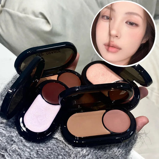 Herorange Two-Tone Balm Fine Texture Multi-Purpose for Blush & Highlight Natural Nude Look