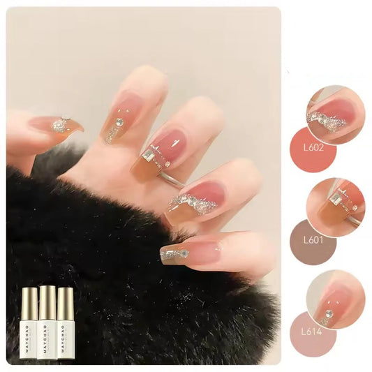 MAYCHAO Nail Gel Polish Glitter Gorgeous Full Coverage Soak Off UV Soak Off LED French Nail Color Gel Nail Polish 7.3ml DIY Home