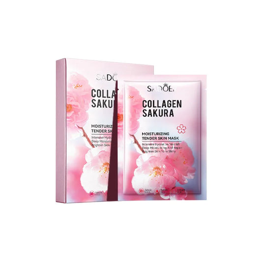 Sadoer Sakura Face Mask Facial Skincare Moisturizing Brightening Hydrating Firming Collagen Facial Masks Face Sheet Mask