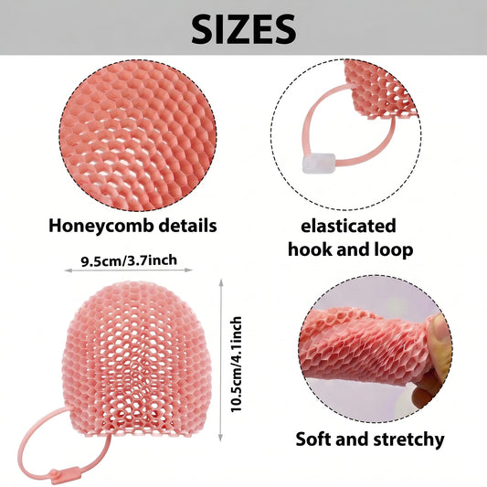 Honeycomb Exfoliating Shower Finger Caps Body Scrub Cleansing Bath Mitt Breathable Odorless Skin Care Tool Multi-Color