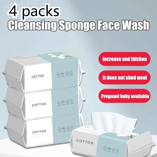 1 Pack of 100pcs Disposable Face Towels, Soft Makeup Remover Wipes, Travel Facial Cleansing Cotton Rounds, Dry & Wet Use