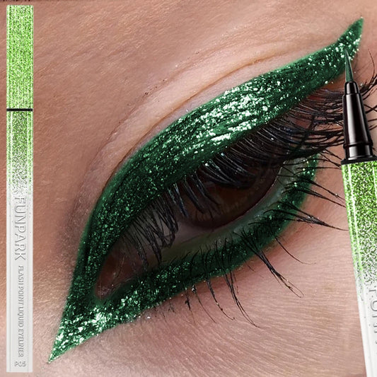 1PC Green Waterproof Eyeliner Sweat-proof Long Lasting Non-smudged Fast Drying Eye Liner Korean Makeup for Women Liquid Pen