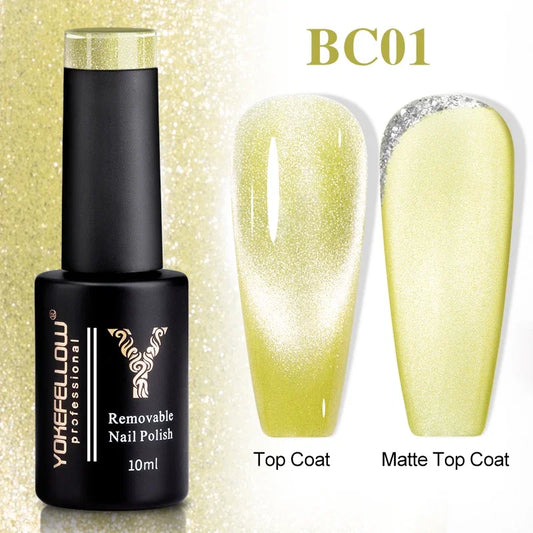 YOKEFELLOW 10ml Cat Eyes Magnetic Gel Nail Polish Sparkling Effect Nail Polish AC04 Mixed 66 Color Nail Art Gel For Women Gift
