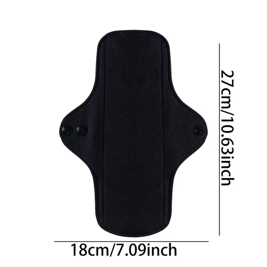 1pc Balck Pure Cotton Sanitary Pad Ladies Reusable Cloth Menstruation Washable Menstrual Pads with Button Breathable Care Pads