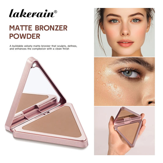 Lakerain Matte Bronzer Powder Long Lasting Makeup Effect Waterproof Sweatproof Setting Powder Oil Control Bronzer Face Makeup