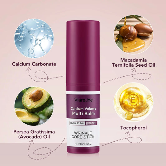 Anti-Aging Calcium Multi Balm Hydrating Firming Volume Soothing Dryness Repair Brighten Skin Tone Deep Moisturizing Cream Stick