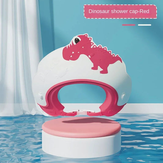 Baby Shower Cap Shield Shower Cap for Kids Visor Hat for Eye Ear Protection for Children Cute Dinosaur for Washing Hair Bathing