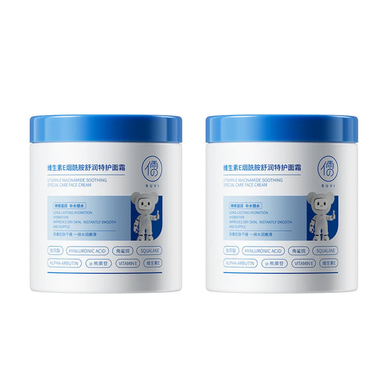 Ruyi Vitamin E Niacinamide Face Cream Soothing Repair Deep Hydrating Brightening Moisturizer for All Skin Daily Care 500g