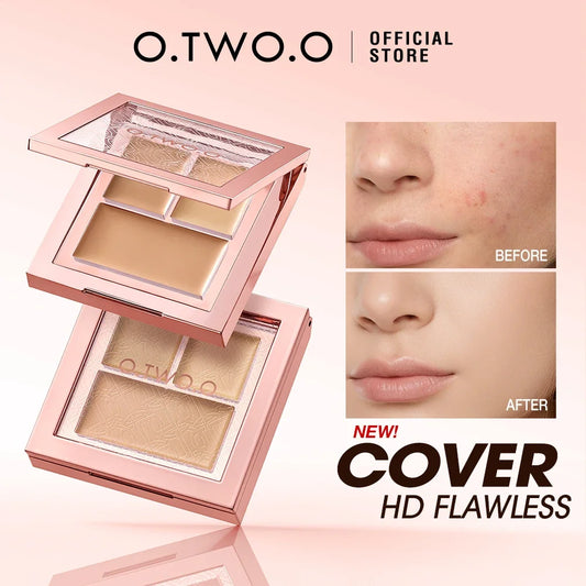 3Tone Flawless Concealer Palette High Coverage Long Lasting Cover Acne Dark Circles Brightening Skin Contour Cream