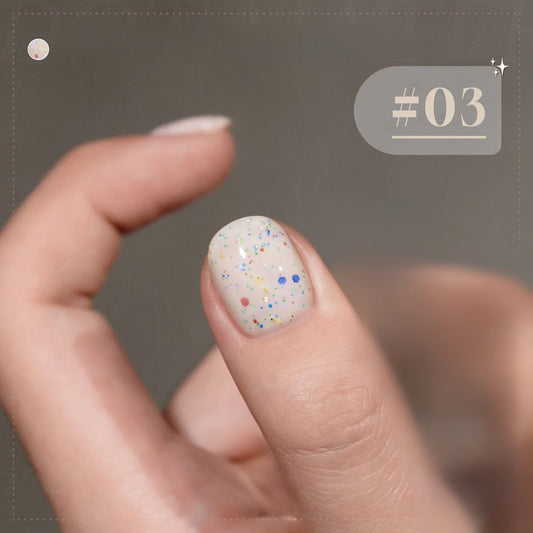 MIANEL 12ML Winter Nails Colorful Polka Dot Jelly Gel Nail Polish Small Fragrance Style Eggshell Sequins Nail Polish 1-12pcs