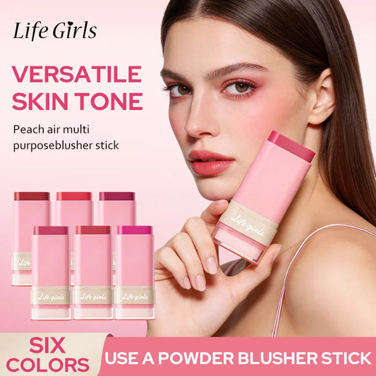 Life Girls Peach air multi purpose blusher stick,Natural and comfortable to wear, with a natural makeup effect. Highlighting blu