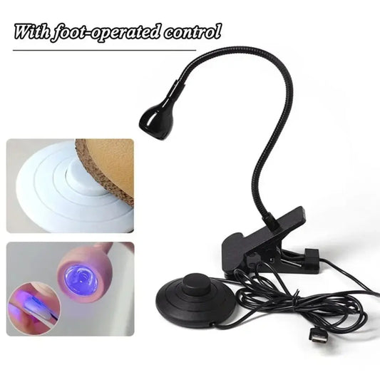 Portable 5W/3W UV Led Nail Lamp Foot Pedal Switch Adjustable Head Gel Polish Curing Lamp Professional Nail Dryer Nail Salon