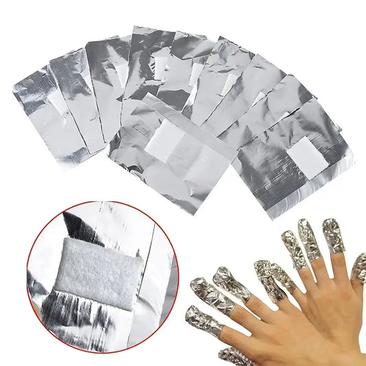 100pcs Bag Aluminum Foil Nail Polish Immersion Nail Polish Nail Removal Wrap Nail Towel Gel Nail Polish Remover Nail Polish Tool