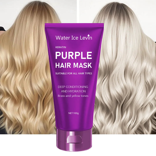 Purple Hair Mask - Toner for Blonde, Platinum, Bleached, Silver, Gray, Ash, and Brass Hair - Removes Yellow Tones and Conditions Dry, Damaged Hair - Cruelty-Free and Vegan