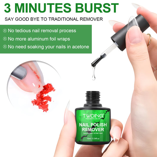 3pcs Set Gel Nail Polish Remover,Quickly & Easily Removes Uv Gel Polishes Within 2-3 Minutes,No Need To Soak Or Wrap Nails