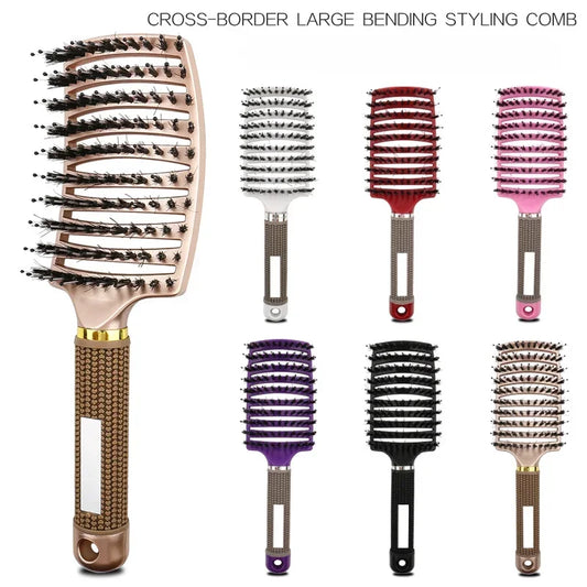 Wet Curly Hair Comb Detangling Hair Brush Women Scalp Massage Comb Bristle Fluffy Salon Hairdressing Combs Barber Styling Tools